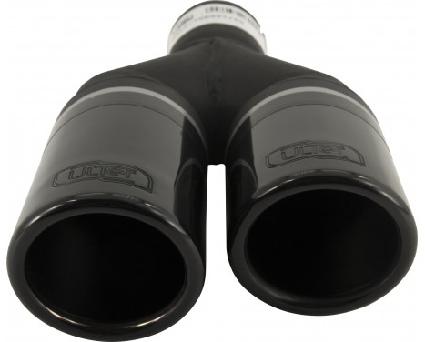 Black Tail Pipe Right Dual/Twin Round Ø70mm - 7 / 8 inches / Inlet Dia. 50mm - Stainless Ulter Sport