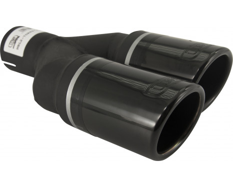 Black Tail Pipe Right Dual/Twin Round Ø70mm - 7 / 8 inches / Inlet Dia. 50mm - Stainless Ulter Sport, Image 2