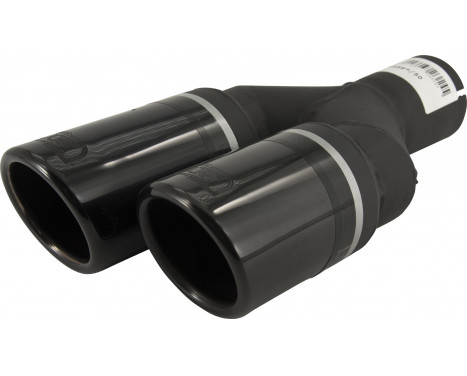 Black Tail Pipe Right Dual/Twin Round Ø70mm - 7 / 8 inches / Inlet Dia. 50mm - Stainless Ulter Sport, Image 3