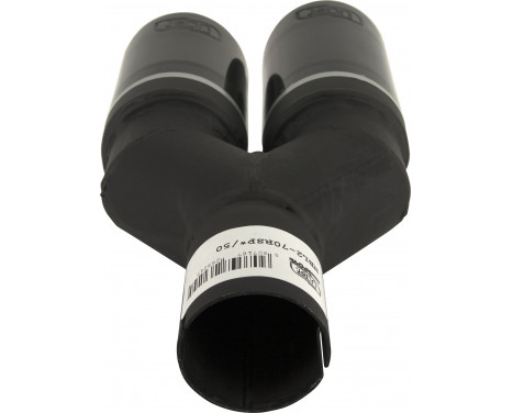 Black Tail Pipe Right Dual/Twin Round Ø70mm - 7 / 8 inches / Inlet Dia. 50mm - Stainless Ulter Sport, Image 4