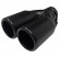 Black Tail Pipe Twin Round 76mm Steel - 9 inches / Inlet Dia. 45-60mm