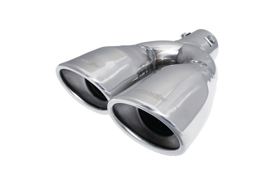 Dual/Twin Exhaust Trim Left Oval Stainless 167x67mm - 9 inches / Inlet Dia. 37-57mm Simoni Racing