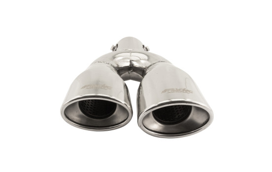 Dual/Twin Exhaust Trim Left Oval Stainless 167x67mm - 9 inches / Inlet Dia. 37-57mm Simoni Racing, Image 2