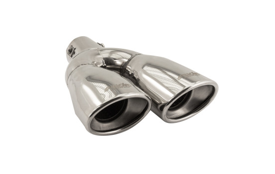 Dual/Twin Exhaust Trim Left Oval Stainless 167x67mm - 9 inches / Inlet Dia. 37-57mm Simoni Racing, Image 3