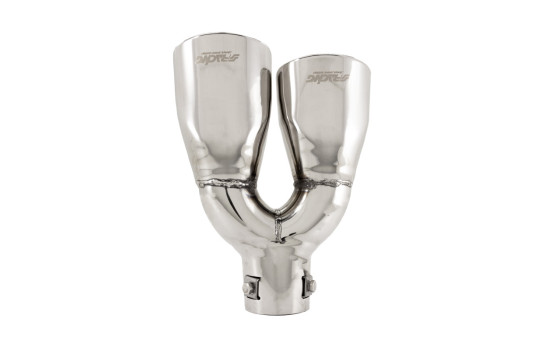 Dual/Twin Exhaust Trim Left Oval Stainless 167x67mm - 9 inches / Inlet Dia. 37-57mm Simoni Racing, Image 4