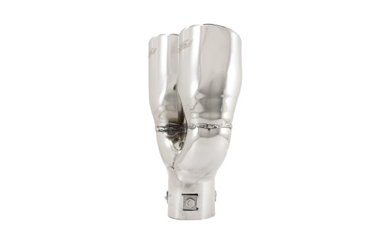 Dual/Twin Exhaust Trim Left Oval Stainless 167x67mm - 9 inches / Inlet Dia. 37-57mm Simoni Racing, Image 5