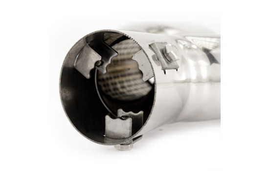 Dual/Twin Exhaust Trim Left Oval Stainless 167x67mm - 9 inches / Inlet Dia. 37-57mm Simoni Racing, Image 6