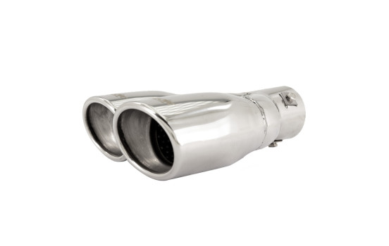 Dual/Twin Exhaust Trim Left Oval Stainless 167x67mm - 9 inches / Inlet Dia. 37-57mm Simoni Racing, Image 8