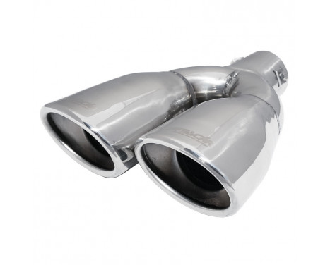 Dual/Twin Exhaust Trim Right Oval Stainless 167x67mm - 9 inches / Inlet Dia. 37-57mm Simoni Racing