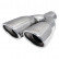 Dual/Twin Exhaust Trim Right Oval Stainless 167x67mm - 9 inches / Inlet Dia. 37-57mm Simoni Racing