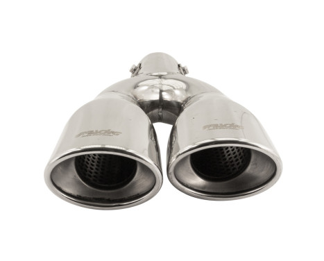 Dual/Twin Exhaust Trim Right Oval Stainless 167x67mm - 9 inches / Inlet Dia. 37-57mm Simoni Racing, Image 2