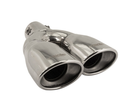 Dual/Twin Exhaust Trim Right Oval Stainless 167x67mm - 9 inches / Inlet Dia. 37-57mm Simoni Racing, Image 3