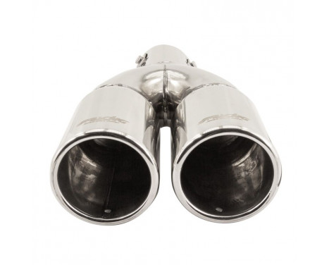 Exhaust Tip Dual/Twin Round Stainless Diameter 76mm - 9 inches / Inlet Dia. 61mm Simoni Racing, Image 2