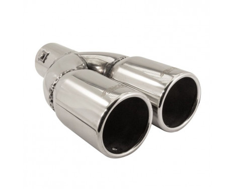 Exhaust Tip Dual/Twin Round Stainless Diameter 76mm - 9 inches / Inlet Dia. 61mm Simoni Racing, Image 3