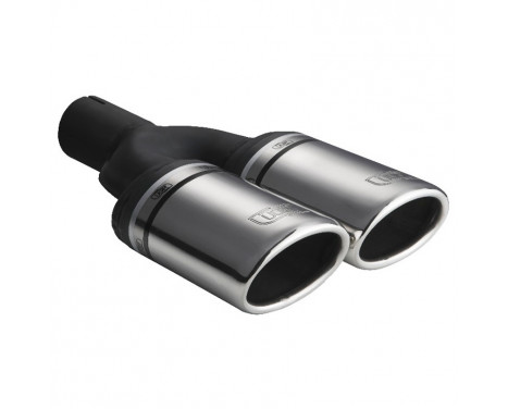 Exhaust Trim Dual Oval 95x65mm Skewed - 8 inches (excl Silencer) Inlet Dia. 50mm Ulter Sport