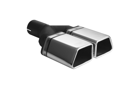 Exhaust Trim Dual/Twin Trapezoid 86x54mm - 8 inches / Inlet Dia. 50mm - Stainless Ulter Sport, Image 2