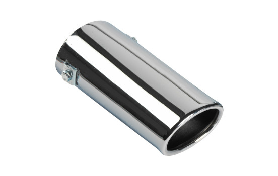 Exhaust trim Steel/Chrome - oval 80x60mm - length 165mm -> 55mm connection