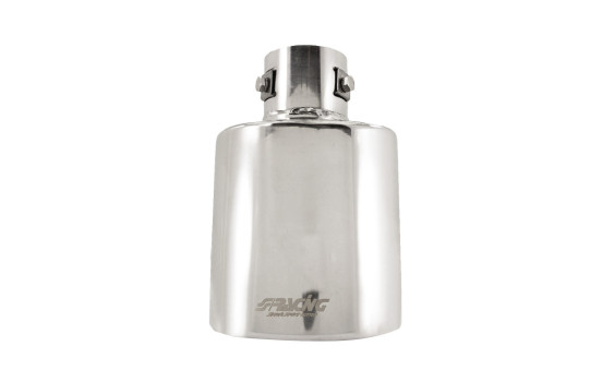 Simoni Racing Exhaust Stainless Steel Oval - Diameter 119x76mm - Length 178mm - Mounting 55mm, Image 7