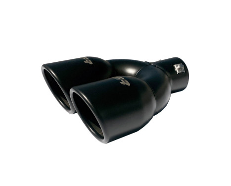 Simoni Racing Exhaust Tip Double Round Stainless Steel - Black - Ã˜90xL240mm - Mounting ->34-57mm