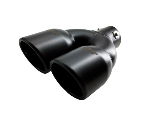 Simoni Racing Exhaust Tip Double Round Stainless Steel - Black - Ã˜90xL240mm - Mounting ->34-57mm, Image 4