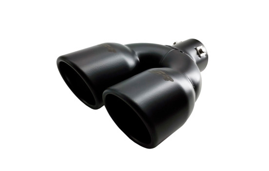 Simoni Racing Exhaust Tip Double Round Stainless Steel - Black - Ã˜90xL240mm - Mounting ->34-57mm, Image 4