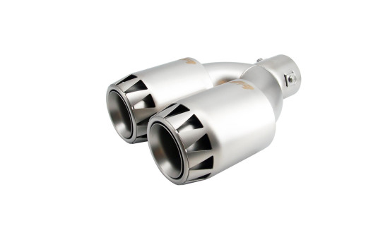 Simoni Racing Exhaust Tip Double Round Stainless Steel - Titanium Jet Engine Design 185x88xL245mm - Mounting -