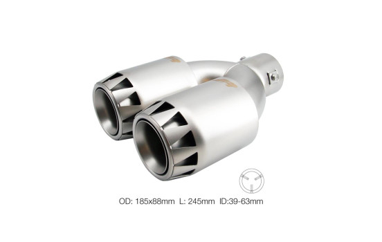 Simoni Racing Exhaust Tip Double Round Stainless Steel - Titanium Jet Engine Design 185x88xL245mm - Mounting -, Image 2