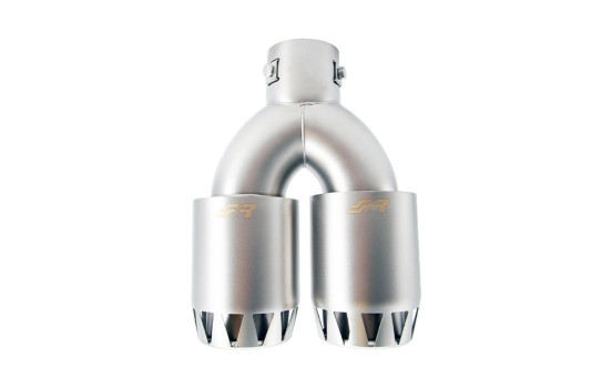 Simoni Racing Exhaust Tip Double Round Stainless Steel - Titanium Jet Engine Design 185x88xL245mm - Mounting -, Image 3