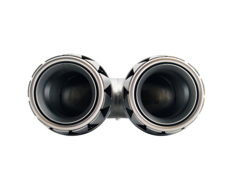 Simoni Racing Exhaust Tip Double Round Stainless Steel - Titanium Jet Engine Design 185x88xL245mm - Mounting -, Image 4