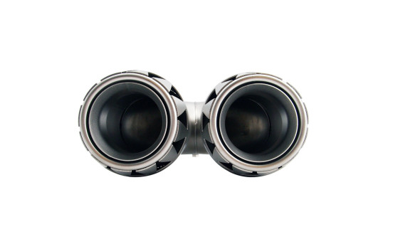 Simoni Racing Exhaust Tip Double Round Stainless Steel - Titanium Jet Engine Design 185x88xL245mm - Mounting -, Image 4