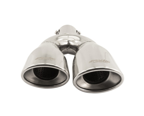 Simoni Racing Exhaust Tip Dual Oval/Slanted Stainless Steel - 167x67xL220mm - Mounting 37->57mm - Left, Image 2