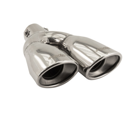 Simoni Racing Exhaust Tip Dual Oval/Slanted Stainless Steel - 167x67xL220mm - Mounting 37->57mm - Left, Image 3