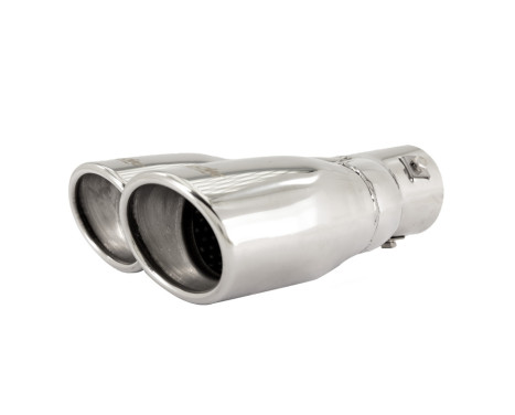 Simoni Racing Exhaust Tip Dual Oval/Slanted Stainless Steel - 167x67xL220mm - Mounting 37->57mm - Left, Image 8
