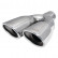 Simoni Racing Exhaust Tip Dual Oval/Slanted Stainless Steel - 167x67xL220mm - Mounting 37->57mm - Right