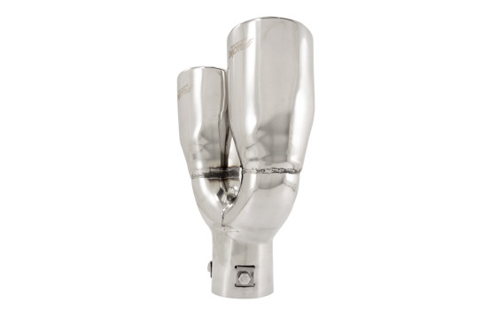 Simoni Racing Exhaust Tip Dual Oval/Slanted Stainless Steel - 167x67xL220mm - Mounting 37->57mm - Right, Image 5