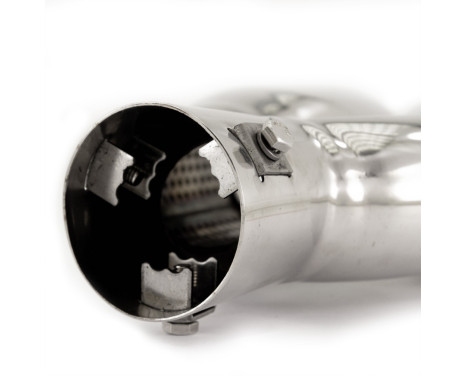 Simoni Racing Exhaust Tip Dual Oval/Slanted Stainless Steel - 167x67xL220mm - Mounting 37->57mm - Right, Image 6