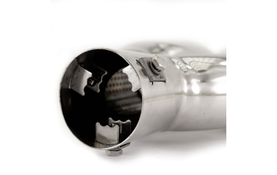 Simoni Racing Exhaust Tip Dual Oval/Slanted Stainless Steel - 167x67xL220mm - Mounting 37->57mm - Right, Image 6