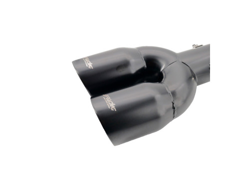 Simoni Racing Exhaust Tip Dual Round/Slanted Stainless Steel Black - Ã˜2x76xL240mm - Mounting 34-60mm, Image 2