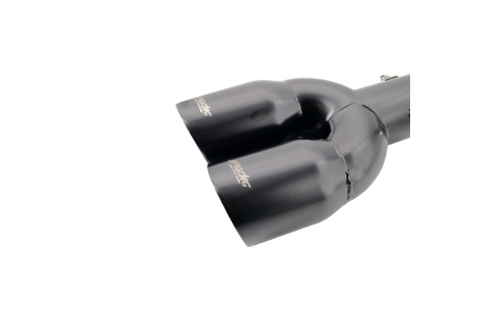 Simoni Racing Exhaust Tip Dual Round/Slanted Stainless Steel Black - Ã˜2x76xL240mm - Mounting 34-60mm, Image 2