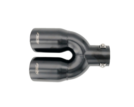 Simoni Racing Exhaust Tip Dual Round/Slanted Stainless Steel Black - Ã˜2x76xL240mm - Mounting 34-60mm, Image 3