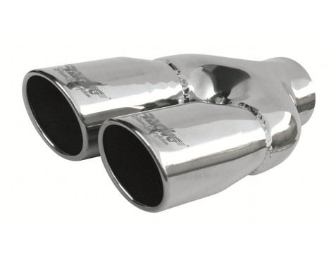 Simoni Racing Exhaust Tip Dual Round/Slanted Stainless Steel - Diameter 76mm - Length 230mm - Mounting 58mm