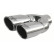 Simoni Racing Exhaust Tip Dual Round/Slanted Stainless Steel - Diameter 76mm - Length 230mm - Mounting 58mm
