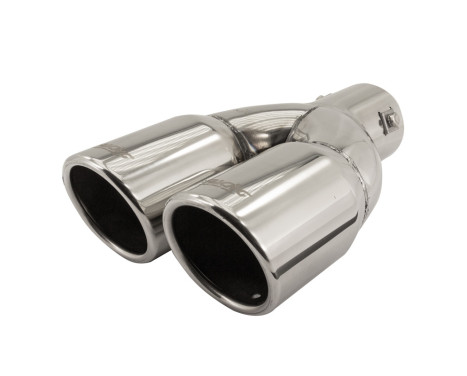 Simoni Racing Exhaust Tip Dual Round/Slanted Stainless Steel - Diameter 76mm - Length 230mm - Mounting 58mm, Image 2