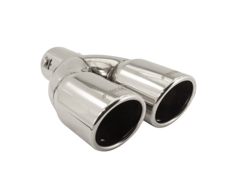 Simoni Racing Exhaust Tip Dual Round/Slanted Stainless Steel - Diameter 76mm - Length 230mm - Mounting 58mm, Image 4