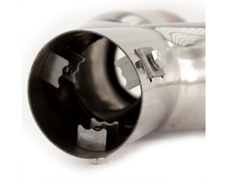 Simoni Racing Exhaust Tip Dual Round/Slanted Stainless Steel/Titanium - 76xL230mm - Assembly -37->58mm, Image 8