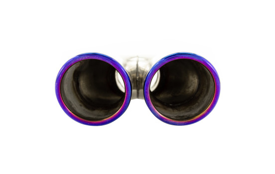 Simoni Racing Exhaust Tip Dual Round/Slanted Stainless Steel/Titanium - 76xL230mm - Assembly -37->58mm, Image 9