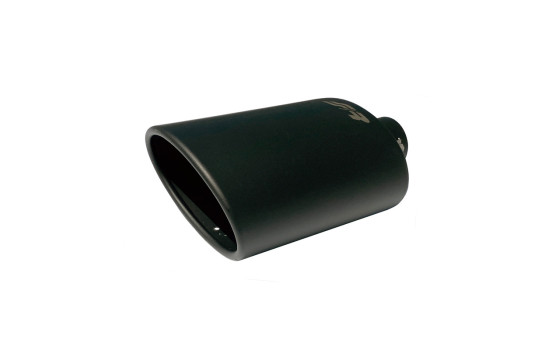 Simoni Racing Exhaust Tip Oval/Slanted - Black - 150x100xL255mm - Mounting ->37-54mm