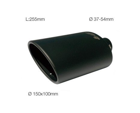 Simoni Racing Exhaust Tip Oval/Slanted - Black - 150x100xL255mm - Mounting ->37-54mm, Image 5