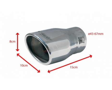 Simoni Racing Exhaust Tip Oval/Slanted Stainless Steel - 95x82 - Length 147mm - Mounting 43mm-67mm, Image 2
