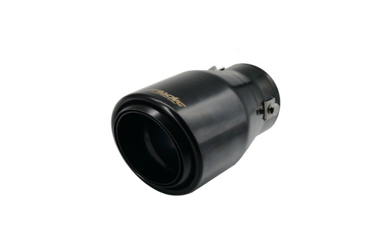 Simoni Racing Exhaust Tip Round/Angled Stainless Steel Black - Ã˜90xL150mm - Mounting 39->64mm